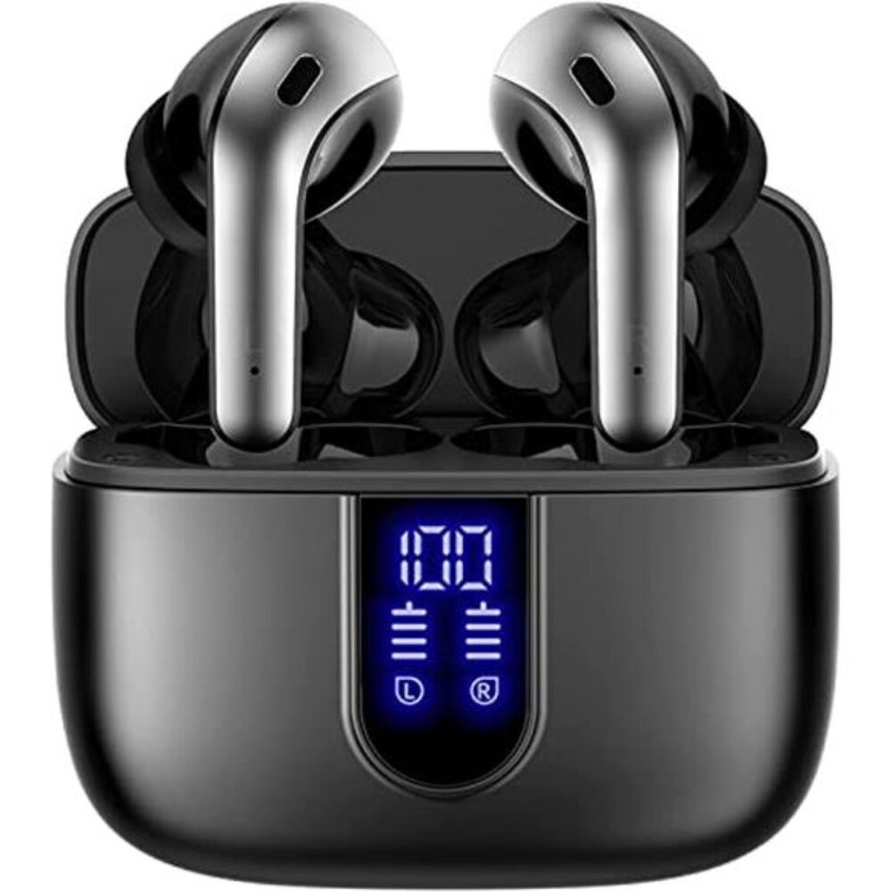 Wireless Bluetooth Earbuds 60H Playtime LED Display IPX5 Waterproof USB-C